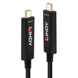 Cablu audio video Fibra Optica Hybrid USB-C T-T 15m, Lindy L38503